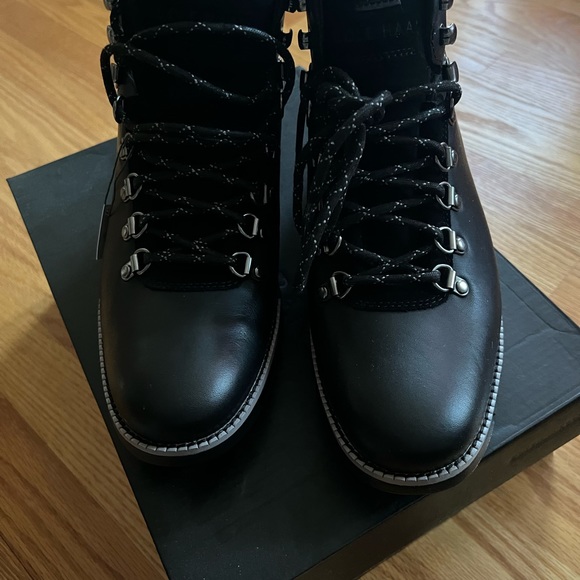 New Cole Haan Men's ZeroGrand Hiker Boot Black Leather Size 7.5 - Picture 2 of 6